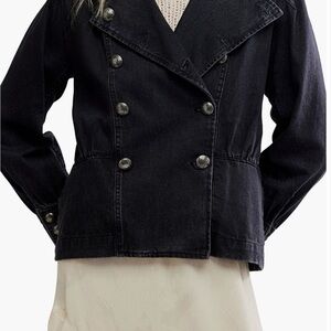 Free People Imogene Denim Jacket - Onyx Black